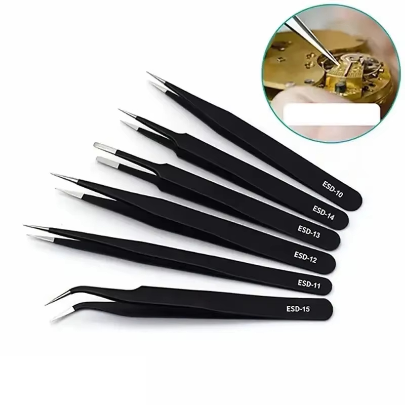 Elektronik Repair - Precision Tweezers Set ESD Anti-Static Repair