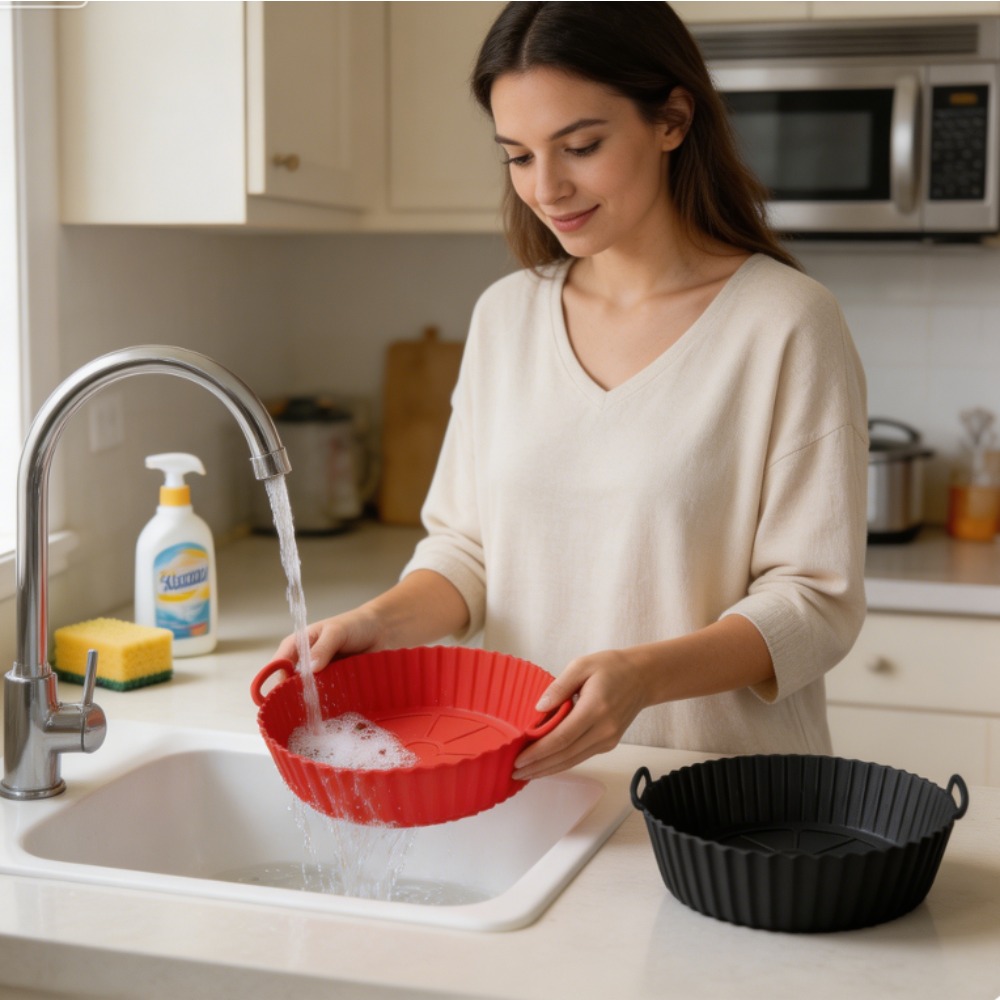 Heat Mat Silicone - Round Silicone Air Fryer Liner Reusable