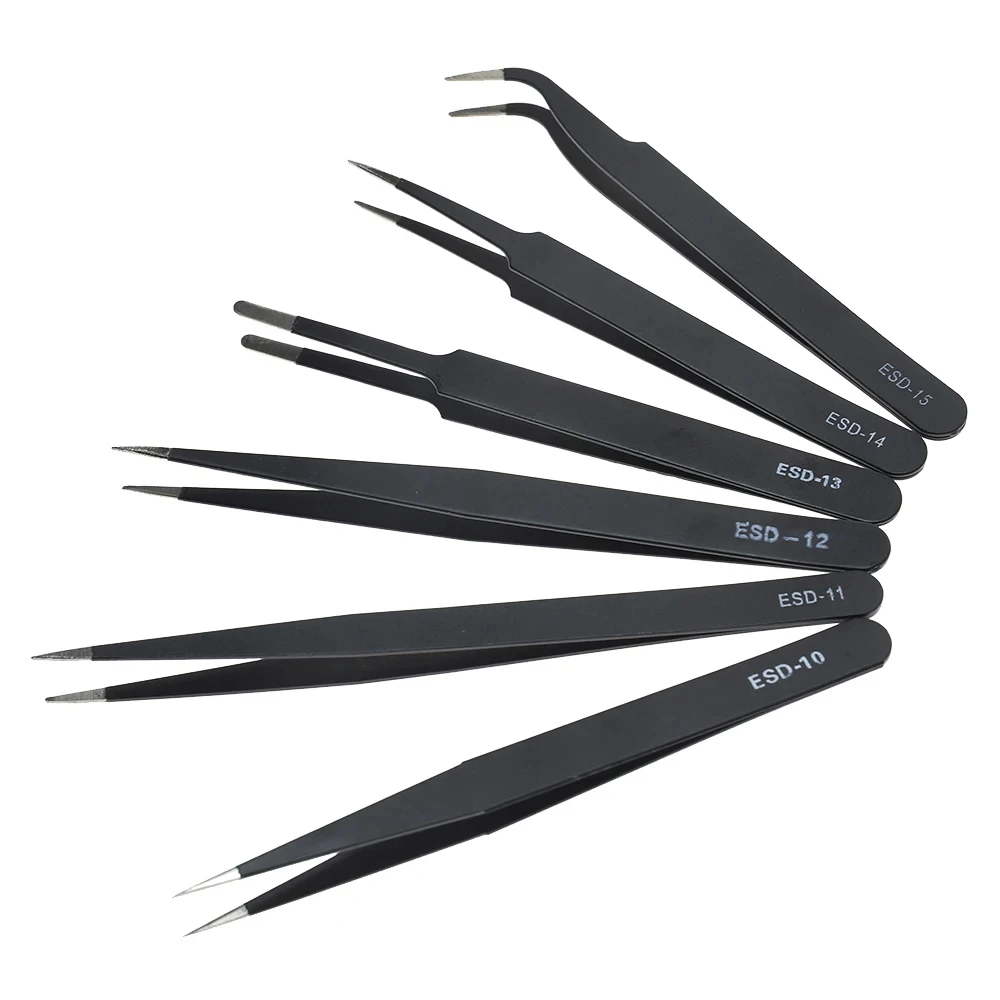 Elektronik Repair - Galacok 6PCS Precision Tweezers Set ESD