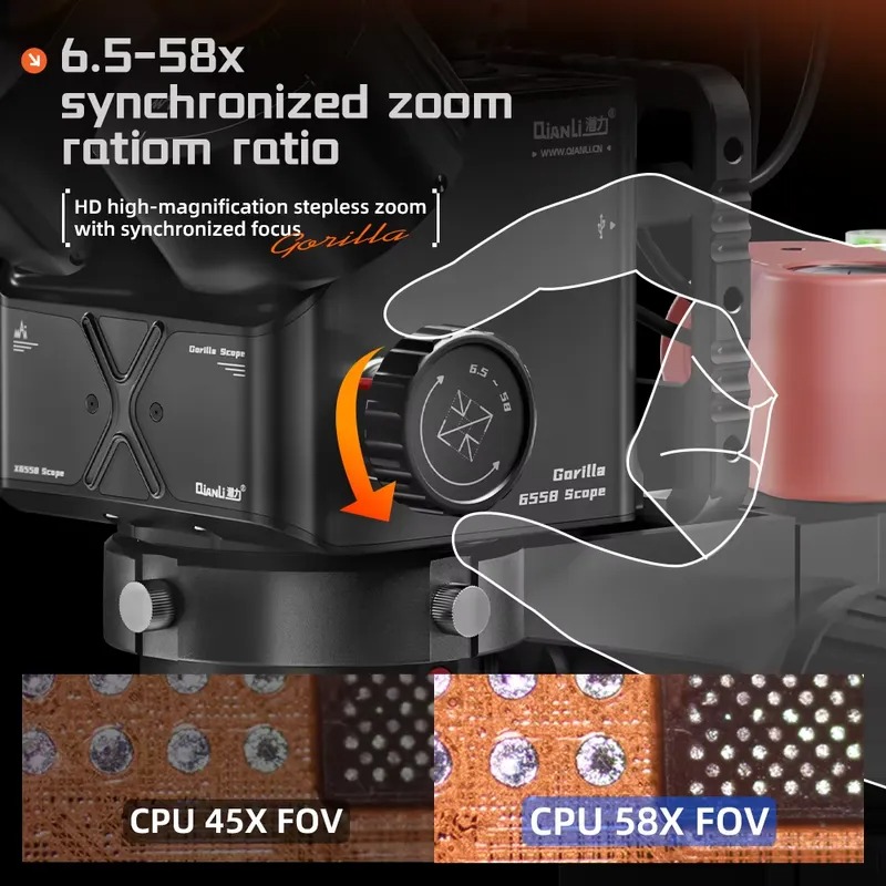 Qianli 6558 Gorilla Trinocular - огляд і ціна Electronics Repair Microscope