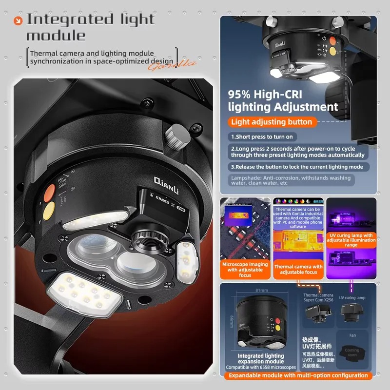 Qianli 6558 Gorilla Trinocular - огляд і ціна Electronics Repair Microscope
